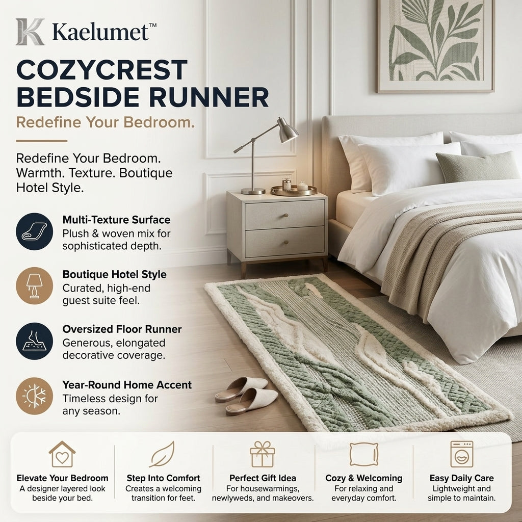Kaelumet™ CozyCrest Bedside Runner