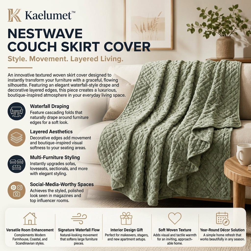 Kaelumet™ NestWave Couch Skirt Cover