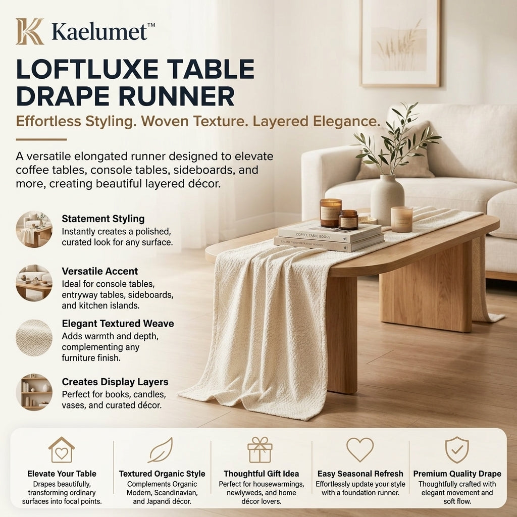 Kaelumet™ LoftLuxe Table Drape Runner
